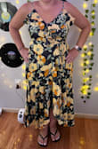 Love this dress the colors are perfect for my daughter's shower and the fit is perfect except for the bust but with a pin, it looks great...the length is perfect too - Angela M.