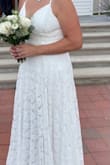 I was looking for a dress for a beach wedding. I wanted it to be somewhat casual. I went through several dresses. Finally a week before my wedding I found it! Lulus sent it very quickly. I tried it on and it was perfect! Usually, I wear a medium, but I was finding wedding dresses run a little small so I ordered a large. It does give, so I might have gotten away with a medium. I highly recommend this dress and company. I had to return two other dresses and they made it very easy!! - Betsy W.