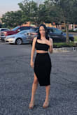 I bought this to wear for my birthday. I got it in size XS and it fits perfectly. Good material, stretchy, non-see-through. Very pleased with my purchase. - Michele F.