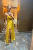 Stunning dress, wore to a wedding and I received many compliments. The color is more beautiful in person. Alterations were done since the the length was long even with heels. - Johana O.