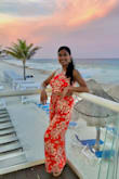 Ladies, if you want to add a timeless two-piece set to your closest then here it is. This beautiful red, tropical style two-piece is super airy, lightweight, and extremely comfortable on the skin. I have sensitive skin, so I am always wary of my online purchases. I'm 5'7, 145 lbs and the medium fits perfectly. I wore this set in Mexico for my boyfriend's birthday. He absolutely loved it and asked if I will wear it for him again. I definitely will wear this piece again, I honestly felt like I was glowing and loved the color on my skin. You will not regret this purchase, get it before it sells out. =L<ý - Anushka S.