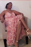 I bought one dress for my mom, and one for myself. I purchased an XL,  the fit runs small, we are very curvy women. The dress is lined and very long in the back. I'm 5'6" Without heels the back touches the floor. The dress is absolutely beautiful and very comfortable. I would suggest if you are very curvy go up one size.
Adding my mother's picture in this beautiful dress on her 72nd Birthday. - MICHELLE B.