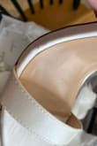 These shoes are super cute and stylish, very bridal! However, when the shoes arrived, the shoe box was damaged and the shoes scuffed in certain areas within the packaging. Not ideal against satin white. Especially for a wedding. - Caroline C.