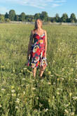 I absolutely LOVED this dress. I'm normally a medium but ordered a small due to comments of it running large. It was pretty tight around the bust but was large in the actual boob area. Otherwise, it was perfect. - Brittany D.