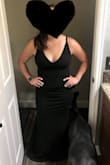 Great dress! I can be bunched up just enough to the point where I don't need to get it hemmed. Big plus for sure! - Christina B.
