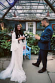 Originally bought an L but was not able to zip it all the way so I exchanged it for an XL and it fits very well! This dress is so gorgeous and matched my theme! Had an intimate garden wedding and it was perfect!
5'4. 183lbs. 36D for reference. Size 14-16 on wedding dresses and bought an XL. - Mary L.
