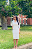 Very comfortable and stylish dress. Lined so you can't see through it. - Andrea C.