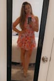 I wore this for a pretty in pink themed birthday dinner. Fits true to size, cute and youthful. - Jessica O.