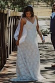 I was very hesitant about this dress but it was absolutely beautiful. I wore this dress for my wedding and fit perfect. I ordered an xs and if I could change one thing it would be the straps bc it is a little heavy and I'm a little too skinny for the dress lol. Overall I loved this dress and highly recommend. - Olivia S.