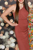 Wore this dress to a formal dinner, and it looked and felt great! I wore a strapless bra and short volleyball shorts underneath.
My one issue is that it was difficult to keep the white hanger strap hidden. - Lisa L.