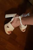 I bought these to wear with a white jumpsuit for my bachelorette party and they are absolutely perfect! I love the platform heel and the sole has a layer of soft padding that makes them so comfy. I was worried about the heel being too tall but they are just right! I am a size 8 in most other shoes and got an 8- they fit perfectly. Absolutely get these!! - Claire W.
