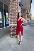 This dress was absolutely perfect! Doesnt ride up and sits perfectly just below my knees which is perfect for me! - Amanda T.