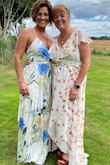 Excellent fit and fabric. Not see through. Had to have it hemmed quite a bit but felt great to wear. - Cari H.