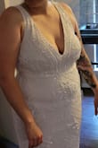 I almost chose this dress because it was SO beautiful, but I ended up going with a different Lulus dress. This dress was so beautifully beaded and heavy, but not too heavy. I tried this on in a large and it was too loose, so I tried the medium and it was perfect! However, the beads were very uncomfortable all the way around the arm holes and scraped me. That was the only reason I didn't choose this one. Pictured is the medium. - Kaetlyn M.
