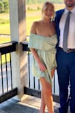 Love the fit of this dress. Sat off the shoulder with room to still comfortably move arms. Color couldn't be anymore perfect either! - Allie K.