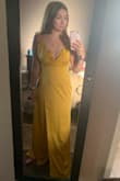 This dress could have been really cute but the consistency in fabric is poor. One boob is super smooth and fits perfect. The other boob is loose, big and not flattering and makes me look lopsided. - Katie J.
