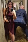 Arrived really fast. Really good quality. Received many compliments on the dress. I have 3 more weddings next year. I will be buying from this store again. Unfortunately, this is the only picture I have with the whole dress showing. Apologies for my crazy twerking boyfriend in the background. - Camila F.