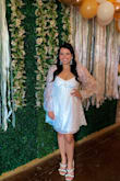 I'm obsessed with this dress, it's good quality, true to size, and I got so many compliments on it. I ordered so many different dresses for my bridal shower and was so happy to find this one! - Megan G.