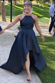 I purchased the XS and S for a "black tie optional" wedding. The waist on the XS was a teeny bit too tight so I ultimately ended up keeping the S. The material is thick, which made it challenging to steam out the folds from shipping. I'd recommend dry cleaning or ironing before you wear it. Overall, it was a beautiful dress and I'm so happy I found it. - Gabe V.