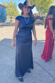 I absolutely loved the dress! I had the dress tailored from the bottom 2 inches, fits perfectly with 2 inch heels. 
I wore it to a formal event and everyone loved it! - Alejandra M.