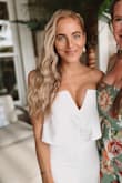 Probably should've ordered an XS, but the small still fit pretty well.
I did have a little taken off the bottom (was a little too long).
Wore it for our wedding/couples shower
More photos on Insta @iamlaurenjenkins - Lauren J.
