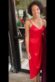 Wore this dress to a wedding last weekend and was absolutely in love with the color and fit!  I received several compliments throughout the evening, and I danced the night away in this comfortable, amazing dress!  Highly, highly recommend!! - Lauren S.