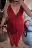 This dress is so pretty and flattering! The fabric is stretchy and forgiving. I tend to be a medium or large, and the small fits me. I recommend sizing up one size. - ERIKA K.
