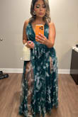 So I don't have much cleavage, so I had to get it fixed from the chest, I also used some double sided tape to secure it all! I also fixed the length, it was very long and the material can make you slip. The dress is BEAUTIFUL! I received so many compliments and I felt soo beautiful. The shoes are also from Lulus! - Vanessa B.
