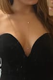 Very minimalistic necklace, but it catches the light beautifully. Highly recommend it for any plunging necklines you want to dress up a bit! It's lightweight and lovely. - Alicia S.