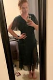 Very pretty dress, but I felt like it was small in the hips/butt area. I am more of an apple shape, so take that with a grain of salt! - Carrie C.