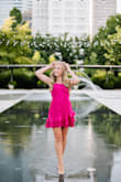 This dress is absolutely GORGEOUS! I bought about 10 hot pink dresses for my senior pictures and this was by far the best! You NEED to buy this dress! The color is slightly darker than the picture, but it is still super cute! I am not very tall, so the dress was slightly longer than I expected. Otherwise, everything about this dress is perfect! - Mandy L.
