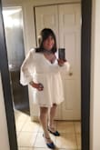 Love this dress!  The material is light and airy, and the fit is true to size.  The dress would be perfect to wear to a celebratory occasion like a wedding, or on a date for a lovely dinner, as I first wore it. - Alyssa J.