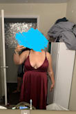 I really loved this dress. The satin felt great and slit was to die for, but for a wedding there was too much boob to be appropriate. I got a L at first, but the spillage reminded me of the Hoover dam. A size up and still too much. If you have smaller boobs it would be great! - Jacqueline B.