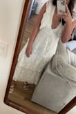 This dress fits beautifully and feels great on! I bought it for my bridal shower and am excited to wear it. Fits true to size and is super flattering. - Callie P.