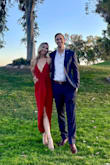 This dress is gorgeous! The fit is super flattering - it hangs onto your body perfectly. I danced all night and had no issues with the top. I also didn't need to pull down or adjust other parts of the dress. It really does stay how it looks in the photos with no effort. - Presley A.