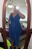 This dress is perfect it's stretchy and a beautiful color. - Nicole B.