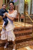 Originally I ordered the medium and it was just a little too big so I had to return it for a small. The small fit me like a glove and the dress was gorgeous! I wore it for my daughter's baptism and I can't even tell you how many comments I got on it. - Kerri S.