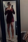 Material is thick, slightly compressive but still so comfortable. Fit is very flattering. My bf loved this on me, and I felt very confident. Paired with the Cutris Light Nude Suede platforms. - Allison E.