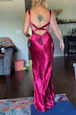Really wanted to love this dress because the back is stunning. Ended up fitting awkwardly and was too loose so the back straps sagged and hips stuck out in a way that didn't make the dress flattering on me. - Megan J.