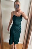 This dress is beautiful! Absolutely love it, but it will require steaming. If you don't own a steamer don't buy it. Love the length, has adjustable straps, comfortable. Probably could have sized up for the chest, but loved the look/fit. 10/10 would recommend - Erika B.