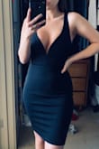 I love that I don't have to wear shapewear when I wear this. It has a sort of corset built into it! It's the perfect sexy date night dress. Love me a good short black dress. - Kacy J.