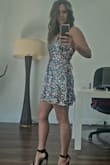 This dress was great paired with black heels for a night out at the jazz club! I ordered both the small and medium because based on Lulus size chart it appeared I might be a small, but didn't want to take any chances. The medium fit perfectly, for reference I'm 5'6', 135 lbs, and have an athletic build. I got a lot of compliments on this dress and felt great wearing it! One thing to note, getting into this dress solo is difficult! It really helps to have someone available to help with the straps on the back, they required a couple of adjustments after getting it on. I wore an adhesive bra and felt pretty supported all night. - Jennifer W.