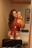 Ordered an xs after reading reviews and that's all that was available. Wish I could've gotten my true size small just to give me a little more room when tying around my neck! I'm small chested so it fit fine throughout my chest. Great material and super cute for summer! - Taylor G.