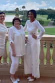 I was invited to a white party and bought this because I have nothing white. The pants are my favorite part... high-waisted and flattering. The top is also edgy but still modest... keeping it professional. Overall, I love the outfit. I got lots of compliments. Giving it a four though as the top is lovely but up close isn't the greatest quality. The pants hold up a bit better, but due to the layered fabric versus the standalone lace on the top.

Quick note though, I sized down so the pants fit, but the top was a little tight. I'm in a weird place between L and M. The only reason this became an issue is the gap in the back was a bit bigger, so I couldn't wear a regular bra. I went with a strapless stick-on so nothing on the back, but not my favorite bra choice. So, heads up. - Brittany N.