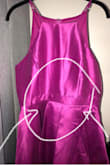 This dress looks amazing on the model and on all the girls whom have posted reviews. I had really high expectations. Absolutely loved the color and yes, size up it's very small around waist and has zero stretch. Unfortunately for me, I don't have time to look for a different dress for my cousins wedding and I will keep it and wear it. However, I did not notice it was lacking symmetry until I after I washed it, as shown in the photos. It's not well made for the price I paid.  I would not recommend this dress. Im sad and disappointed of my self for not seeing it before taking off the tags and return it. Also it's kind of late for me to do so, wedding is very soon. - LUZ M.