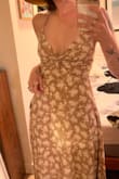 This dress is BEYOND gorgeous. Bought it to attend a wedding. The bust does open up a bit and doesn't truly have the ability to be adjusted, but nothing a quick tacking can't fix. I'm in love. - Reilly D.