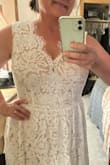 I wasn't sure what to expect from this dress because of the price. I was thinking this could go either way, beautiful like the pictures or very thin and not well made. Let me tell you this dress did not disappoint me! It is beautiful and made very well! Can't wait to get married in this dress! - Susan I.