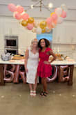 This was so perfect for my bridal shower! The back was gorgeous and tie strap sleeves too!!! Also very comfortable! Only thing I would say is sitting down the slit can get a little high but it didn't bother me! - Kelsey L.