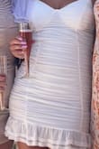 Very cute dress! Great fit. I wore it for my bridal shower and I was comfortable all day! Straps are adjustable. Length was a little short but I still liked it! Great dress. - Winona L.