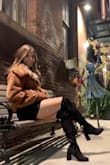 Perfect OTK boots! There isn't any elastic at the top, but they don't really fall down. Pretty comfy too! Love wearing them with a mini skirt or jeans! - Caroline C.